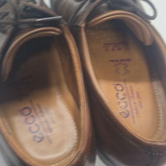 Mens Ecco Lace Up  Dress Shoes Brown SZ 42 EXTRA WIDTH main image 15
